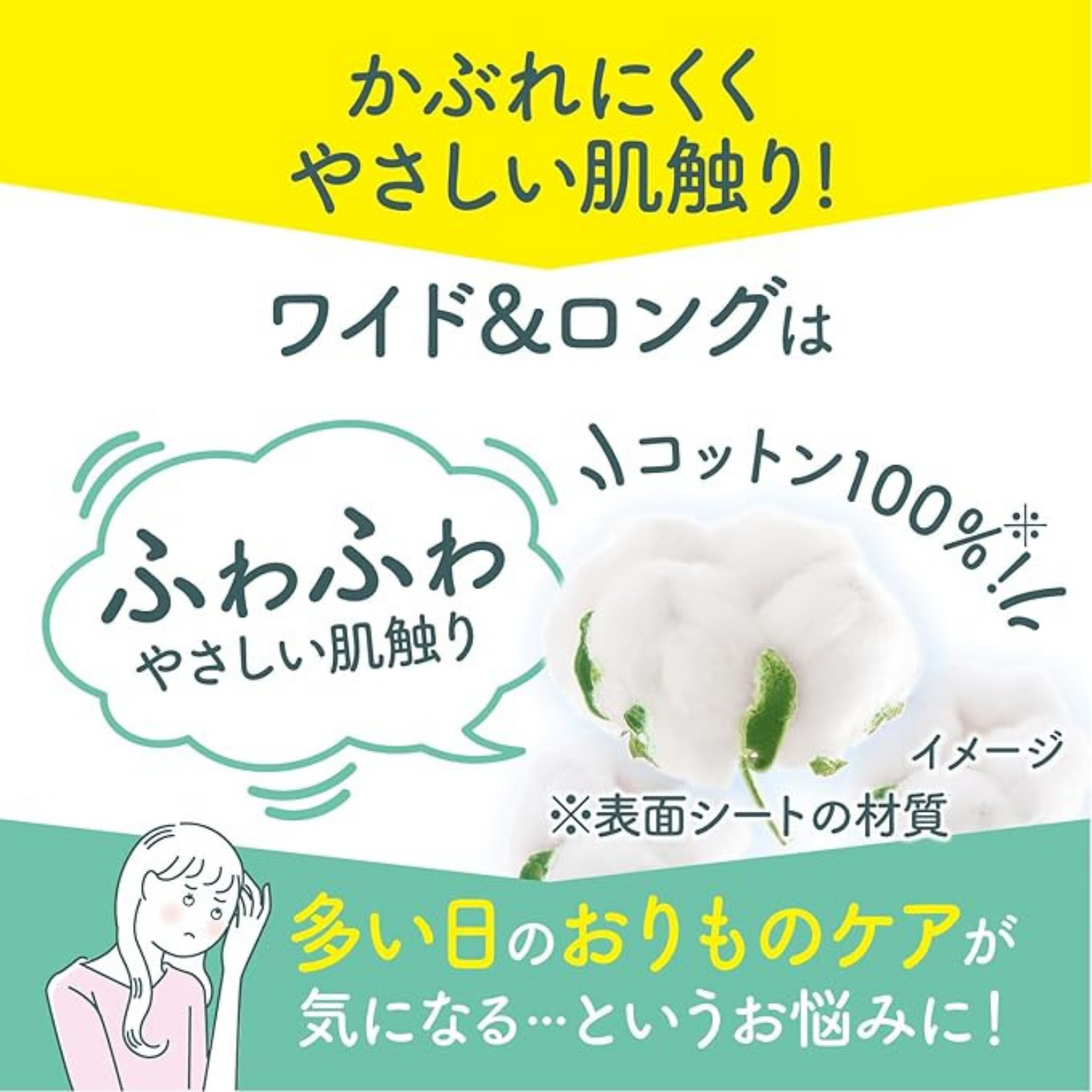 【おりもの専用シート40枚入】ライナー おりもの サラサーティ コットン100 ワイド&ロング